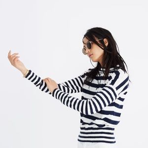 Madewell XS Relaxed Mockneck Sweater in Stripe
